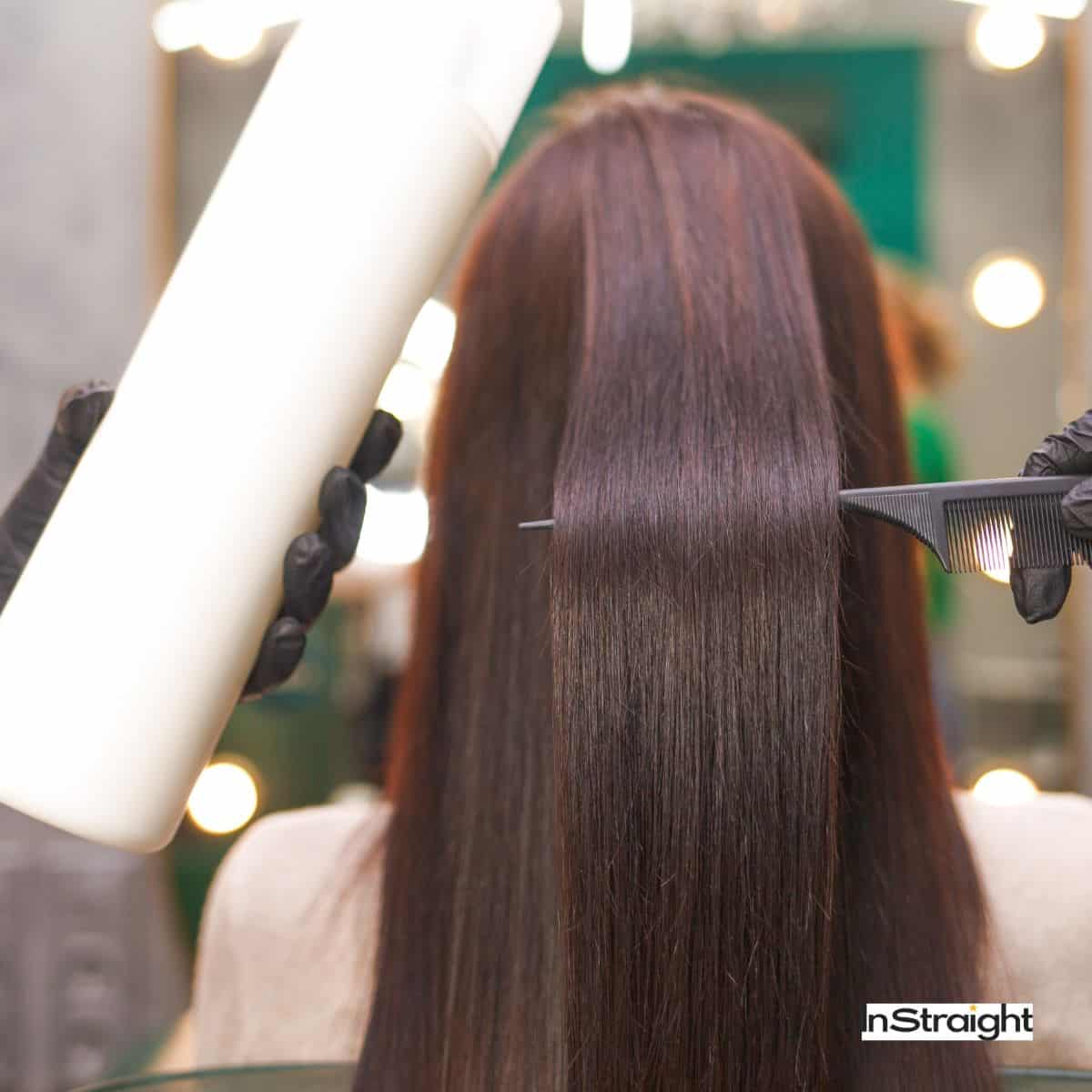 lady getting a keratin treatment